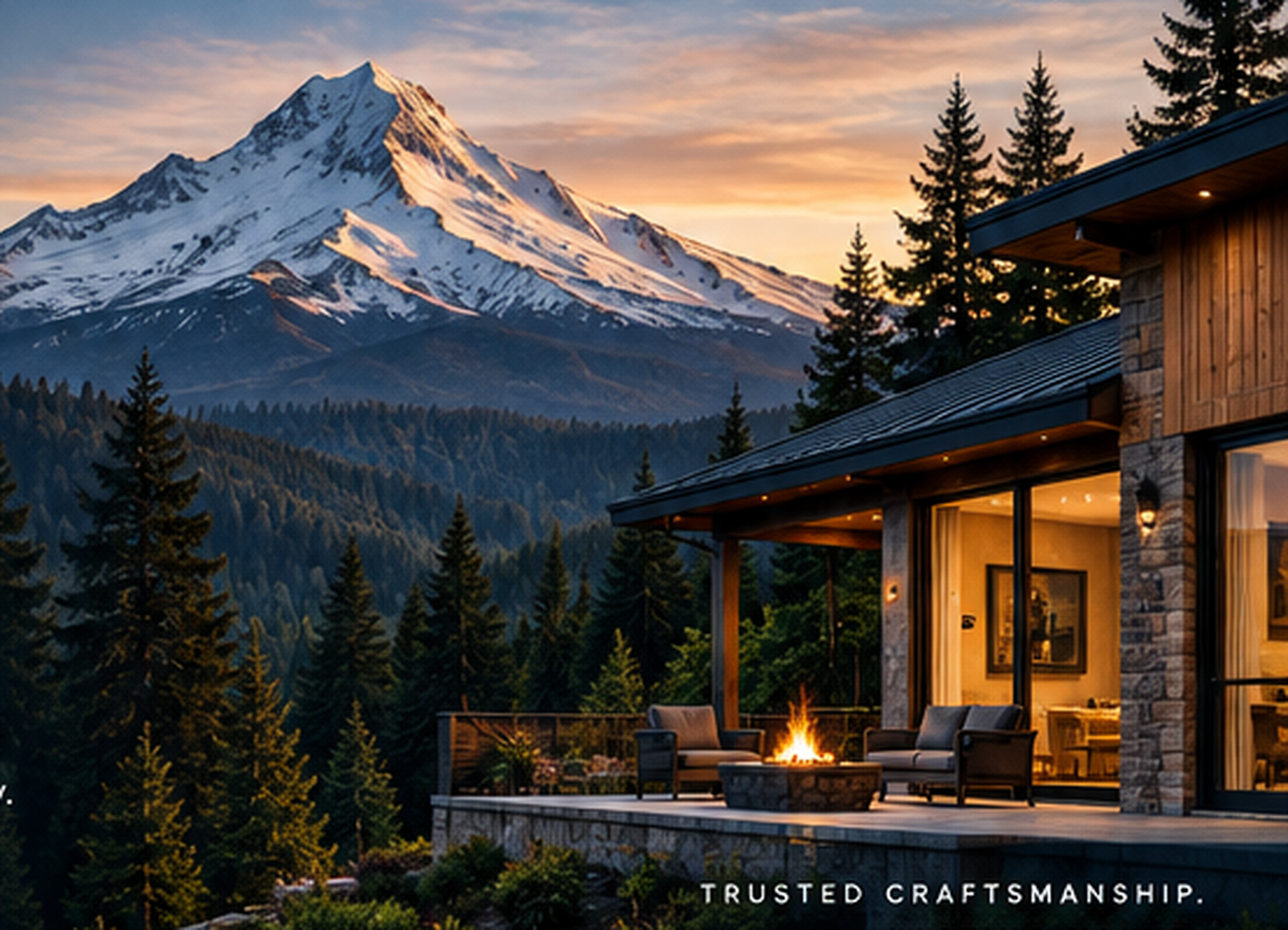 Modern Oregon home with Mount Hood